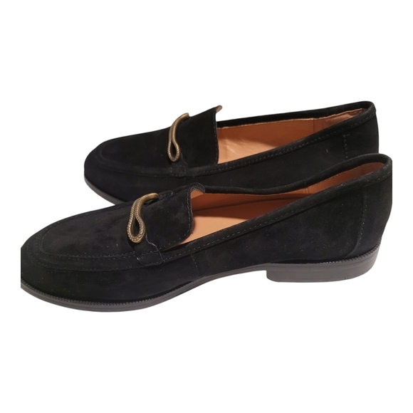 Joie Linita Black and Gold Slip-On Loafers with Textured Fabric Size 9.5 - Picture 4 of 9